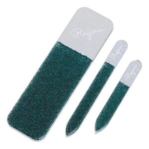 Regine glass 3 piece mani-pedi set with case
Emerald green shimmer